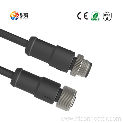 M12A CODE 2-8P Waterproof Connector with Metal nut